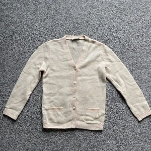 Prada Made in Italy Blush Pink 100% Cashmere Knit Cardigan Sweater 40